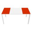 3660141250893-Bureau droit EASYDESK - L160 x P80 cm  - Blanc/rouge--0