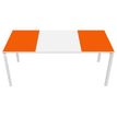 Bureau droit EASYDESK - L180 x P80 cm  - Blanc/orange