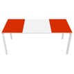 Bureau droit EASYDESK - L180 x P80 cm  - Blanc/rouge