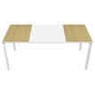 Bureau droit EASYDESK - L180 x P80 cm  - Blanc/hêtre