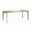 Bureau verre SLIVER - 190 cm - Pieds métal - Chêne fil et blanc