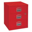 Caisson mobile métallique monobloc - H52 x L41 x P40 cm - 3 tiroirs - rouge