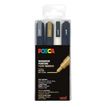 3296280033372-Uni POSCA PC-3M - Pack de 4 marqueurs - noir, argent, blanc, or--0