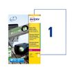 Avery - 20 Étiquettes ultra résistantes blanches - A4 - Impression laser - réf L4775-20