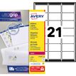 Avery - 2100 Étiquettes adresse blanches - 63,5 x 38,1 mm - Impression laser - réf L7160-100