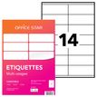 Office Star - 1400 Étiquettes multi-usages blanches - 105 x 39 mm - réf OS43431