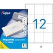 3270241189971-Apli Agipa - 1200 Étiquettes adhésives blanches multi-usages - 70 x 67,7 mm - coins droits - réf 118--0