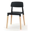 Lot de 4 chaises SCANDINAVE - pieds bois - noir
