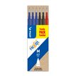 Pilot Frixion Ball - 6 Recharges pour rollers effaçables - 0,7 mm - noir/rouge/bleu