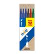 Pilot Frixion Ball - 6 Recharges pour rollers effaçables - 0,7 mm - noir/rouge/bleu/vert