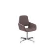 Chaise AITA - dossier haut - siège pivotant - pietement aluminium - tissu gris