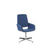 Chaise AITA - dossier haut - siège pivotant - pietement aluminium - tissu bleu