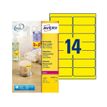 3266550263105-Avery - 350 Étiquettes amovibles jaune fluo - 99,1 x 38,1 mm - Impression laser - réf L7263Y-25--0