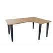 Bureau compact 90° à droite EVIDENCE - Pieds anthracites - Plateau imitation chêne clair