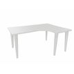 Bureau compact 90° à droite EVIDENCE - Pieds blancs - Plateau blanc