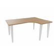 2012349455760-Bureau compact 90° à droite EVIDENCE - Pieds blancs - Plateau imitation chêne clair--0