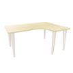 Bureau compact 90° à droite EVIDENCE - Pieds blancs - Plateau imitation érable