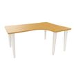 Bureau compact 90° à droite EVIDENCE - Pieds blancs - Plateau imitation hêtre