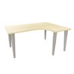 Bureau compact 90° à droite EVIDENCE - Pieds aluminium - Plateau imitation érable