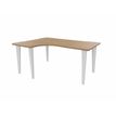 Bureau compact 90° à gauche EVIDENCE - Pieds blancs - Plateau imitation chêne clair