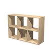 7331910014737-Bibliothèque modulaire MAXICOLOR - 6 cases - chêne clair --0
