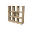 Bibliothèque modulaire MAXICOLOR - 9 cases - imitation chêne clair