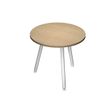 Table ronde - H105 cm - 80 cm - 3 pieds blanc - plateau imitation chêne