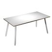 Bureau LEONARDO - 160 cm - Blanc chants chêne