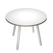 2012349510353-Table ronde - H74,4 cm - 100 cm - 4 pieds blanc - plateau blanc--0