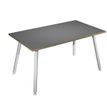 Bureau LEONARDO - 140 cm - Pieds métal blancs - Anthracite chants chêne
