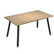Table haute - 140 x 80 x 105 cm - Pieds métal noirs - Chêne