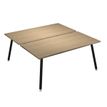 Bureau Bench LEONARDO - L180 x H74 x P168 - Pieds métal noirs - Chêne