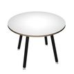 Table ronde - H74,4 cm - 100 cm - 4 pieds noir - plateau blanc