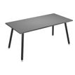 Table haute - 160 x 80 x 105 cm - Pieds métal noirs - Anthracite chants chêne