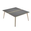 2012349512951-Bureau Bench LEONARDO - L120 x H74 x P168 - Pieds bois - Anthracite chants chêne--0
