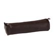 Clairefontaine - Trousse ronde - cuir teinté - marron
