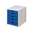 4012473145092-HAN Monitor - Module de classement 5 tiroirs - bleu-Angle droit-0