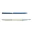 3219918262234-Enzo Varini Archetto - Parure stylo à bille et sylo plume laqué bleu irisé-Angle gauche-0