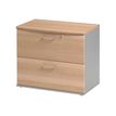 3483600784537-Rangement bas JAZZ+ - L80 x H71 x P48 - 2 tiroirs - Hêtre ambré-Angle droit-0