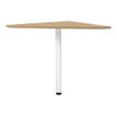 3483600857095-Angle de liaison de bureau 90° YES ! - Pied fixe blanc - Chêne-Avant-0