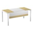 Voile de fond pour bureau EASYDESK L180cm - Blanc/hêtre