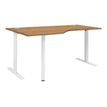 3483600722331-Bureau compact 90° à gauche YES ! - 160 cm - Pieds ajustables blancs - Merisier-Angle gauche-0