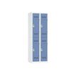 Vestiaire multicases - 2 colonnes - 4 portes - 180 x 60 x 50 cm - gris/beu