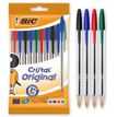 BIC Cristal - 10 Stylos à bille - noir, rouge, bleu, vert
