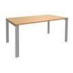 Bureau simple IRIS - L180 cm - Pieds aluminium - plateau imitation Hêtre