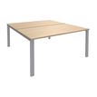 Bureau Bench IRIS - L120 cm - Plan de départ - Pieds aluminium - plateau imitation Chêne clair