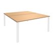 Bureau Bench IRIS - L120 cm - Plan de départ - Pieds blanc - plateau imitation Hêtre