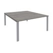 Bureau Bench IRIS - L120 cm - Plan de départ - Pieds aluminium - plateau imitation Chêne gris