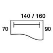 3253310150157-Bureau droit IDRA - Vague à droite - L140 cm - Pieds blancs - plateau imitation Merisier--1