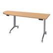 Table de réunion abattantes angle à gauche - L200 x P80 cm - pied alu - plateau imitation hêtre